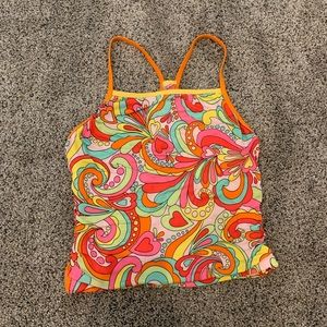 Vintage Retro Colorful Tank Top/ Swim Top